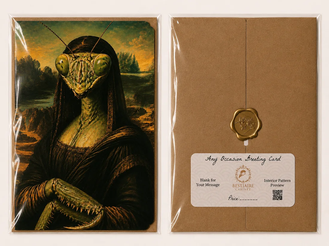 Bestiaire Cabinet classic art insect greeting card